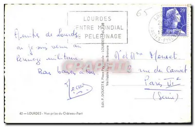 Lourdes — Uitzicht genomen vanaf het Sterkbeeld — Edlux — Achterkant