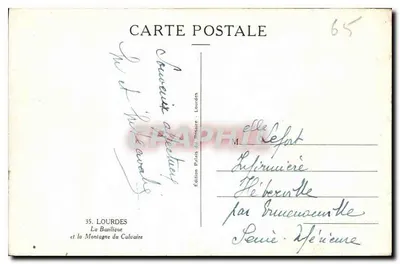 Lourdes — Bazylika i Góra Kalwarii — Wydawnictwo Palais du Rosaire — Rewers