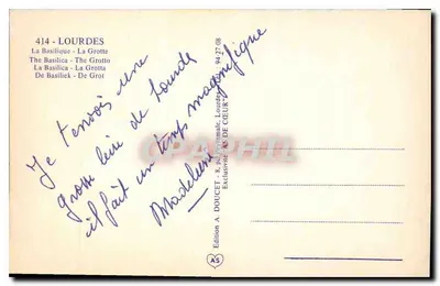 Lourdes — Una pensada de Lourdes — Edición A. Doucet — Reverso