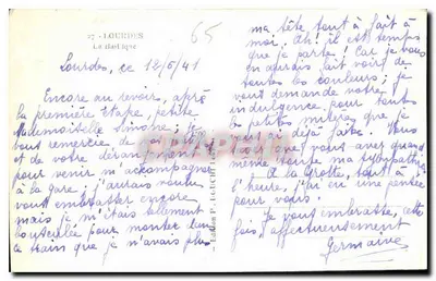 Lourdes — Bazylika — Wydawnictwo P. Le DUCHE, nr 65 — Rewers