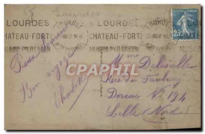 Lourdes — La Basilique et le Gave — Verso