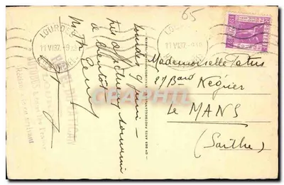Lourdes — Widok na Bazylikę z Zamku-Fortu — LL 364 — Wydawca: Lourdes — Rewers