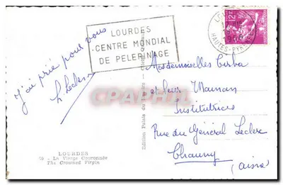 Lourdes — La Vierge Couronnée — Wydawnictwo Chois Quinault — Rewers