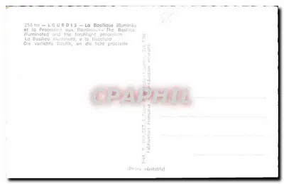 LOURDES — Oświęcona Bazylika i Procesja z latarniami — Wydawca Edlux — Rewers