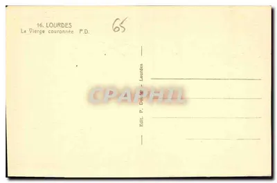 Panny Maria z koroną — Lourdes — Wyd. P. Douzet — Rewers