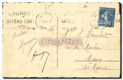 Lourdes — Bazylika i Pireneje — numer seryjny 189 — Rewers