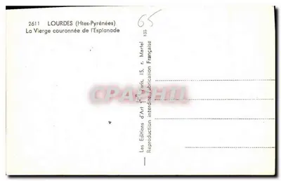 Lourdes — Matka Boża Królowa Placu — Wydawnictwo Sztuki, Paryż — Rewers