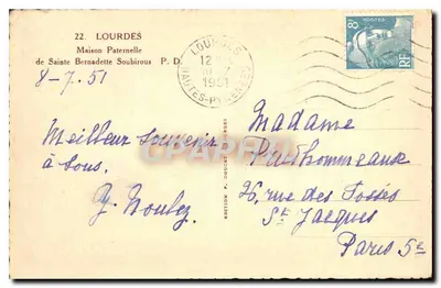Dom ojca Bernadett Soubirous — Lourdes — Wydawnictwo Douchet — Rewers