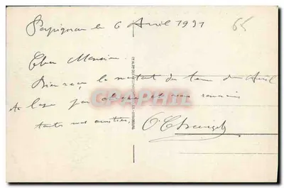 Lourdes — Ogólny widok i rzeka Gave — wydawca anonimowy, numer seryjny 1 — Rewers