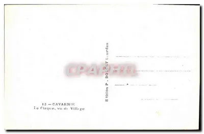El Circo, vista desde el Pueblo — Cavarnie — Edición P. Dolcet Lourdes, n°13 — Reverso