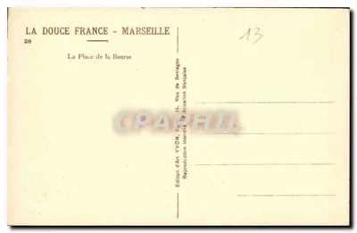 Plac Bourse — Marsylia — Wydawnictwo Yvon — Rewers