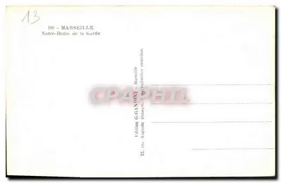 Notre-Dame de la Garde — Marsylia — Wydawnictwo G. Ganjali — Rewers