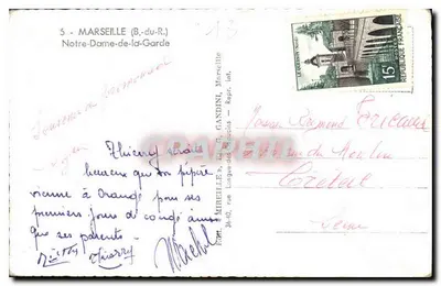 Notre-Dame-de-la-Garde — Marselha — editor Mireille, n°5 — Verso