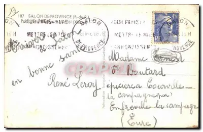 Portal da Igreja de São Etienne de Salon-de-Provence — editor não visível, número de série não legível — Verso