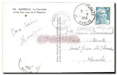 Marseille - La Corniche i Wyspy — widok z Rezerwatu — Wydawnictwo Mireille — Rewers