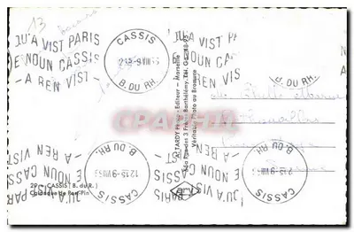 Stara pocztówka Cassis B du R Calanque de Port Pin — Rewers
