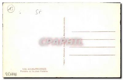 Fonte da praça Fontette — Aix-en-Provence — editada por Rolla — Verso