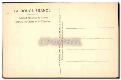 Wnętrze klasztoru Świętego Trofima — Arles (Bouches-du-Rhône) — Wydawnictwo Sztuki Yvsn, Paryż — Rewers
