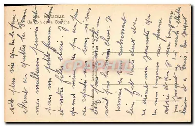 Um Canto da Corniche — Marselha — Éditions G. Candini, 22, rue Aug. Blanqui — Verso