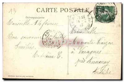 Marseille - A Basílica de Nossa Senhora da Guarda — Edição Nouvelles Galeries, n°20 — Verso