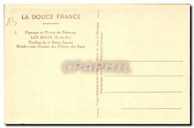 Pavilhão da Rainha Joana — Les Baux (B.-du-R.) — Les Éditions d'Art YVO, Paris — Verso
