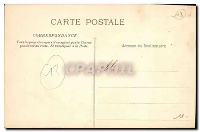 Marseille - Katedra — widok budynku z dwiema wieżami i kopułą — wydawca H. Huguet, Marseille, n° 13 bis — Rewers