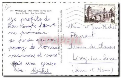 Marsylija - Panorama portu — W tle: La Canebière — Wydawnictwo Tardy n°487 — Rewers