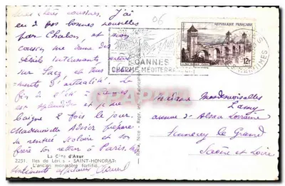 La Côte d'Azur — L'antico monastero fortificato — Rella — Verso