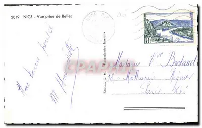 Widok z Bellet — Nice — Wydawnictwo C. M. — Rewers
