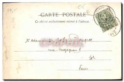 Cannes — Port — widok portu z łodziami i miastem w tle — P. L. M., wyd., Cannes, n°10 — Rewers
