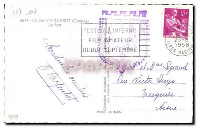 Zamek na Wyspie Świętej Margarety — Cannes — Wydawca Photo Véritable — Rewers