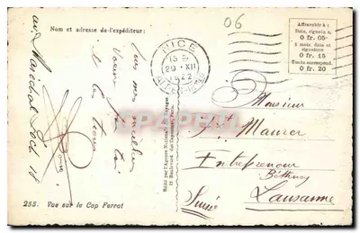 Vista do Cap Ferrat — 255 — Editor: Agência Nacional dos Capitães, Paris — Verso
