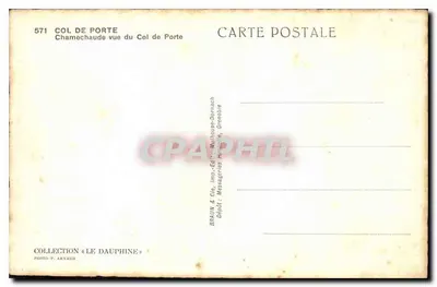 Przełęcz Porte — widok z Przełęczy Porte — BRAUN & Cie, Impr.-Édit. Mulhouse-Dornach — Rewers