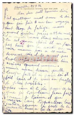 Mulher segurando um coração com foto de homem — texto poético — PC Paris n°3845/4 — Verso