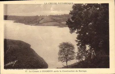 A Creuse pitoresca — Vista da Creuse em Chambon após o barragem — Coll. G. Gu-Llemont, n°17
