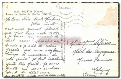 Rosace da igreja do Moutier — XIVe s. — Éditions Même Modernes Limoges — Verso