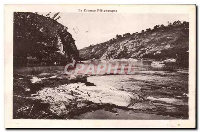 La Creuse Pittoresque — vista do confluente das duas Creuses — Méchel
