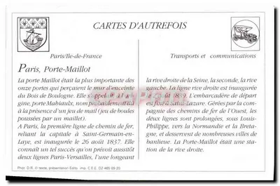 Parigi — La Stazione Porta Maillot — LE. — Fot. Pyrondy — Verso