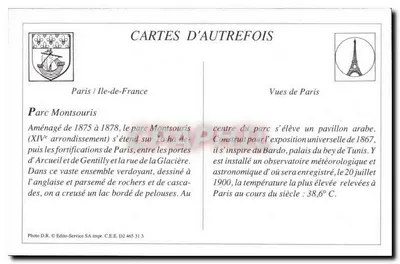 PARIS — Parque Montsouris, os Cisnes — 2663 — Verso
