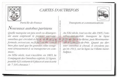 Los nuevos autobuses parisinos — Compagnie Générale des Omnibus, línea 73 — editor EID — Reverso