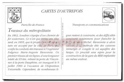 PARIGI — I Lavori del Metropolitano nel grande braccio della Senna — Foncaggio del Caisson centrale — G.M. — Verso