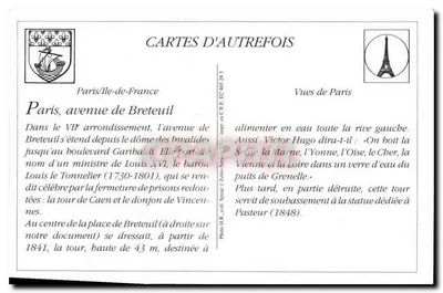 Paryż — Avenues Saxe i Breteuil — ND Phot. — Rewers