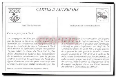 PARIGI — La Stazione del Nord — C.M. — n°16 — Verso