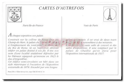 París — Vista del Trocadéro desde el puente de Iéna — Édito-Service S.A. n° 465 41 — Reverso