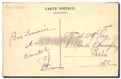 Le Moutier d'Ahun (Creuse) — Tło panelu lewej ławy — wydawca nie widoczny — Rewers