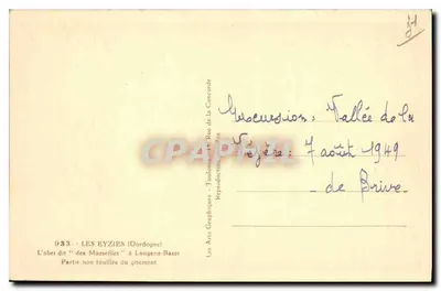 El abrigo llamado "de los Marseillais" en Laugerie-Basse — Les Eyzies (Dordogne) — ARGRA — Reverso