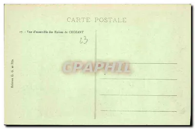 Ruine di Crozant — La Creuse Pittoresque — Edizione G. G. e Figli — Verso