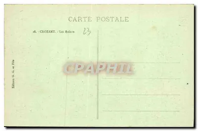 La Creuse Pittoresque — Ruiny Crozant — Wydawnictwo G. G. i Synowie — Rewers