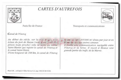 Paris (XIXe) — O Canal da Ouropq — LL. — N° 1577 — Verso