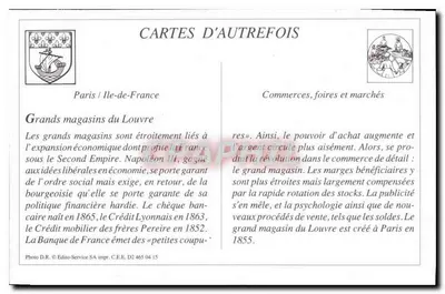 Grands Magasins du Louvre - Parigi — Galleria per la Confezione per Signore — editore Photo D.R. / C.E.E. D2 465 04 15 — Verso